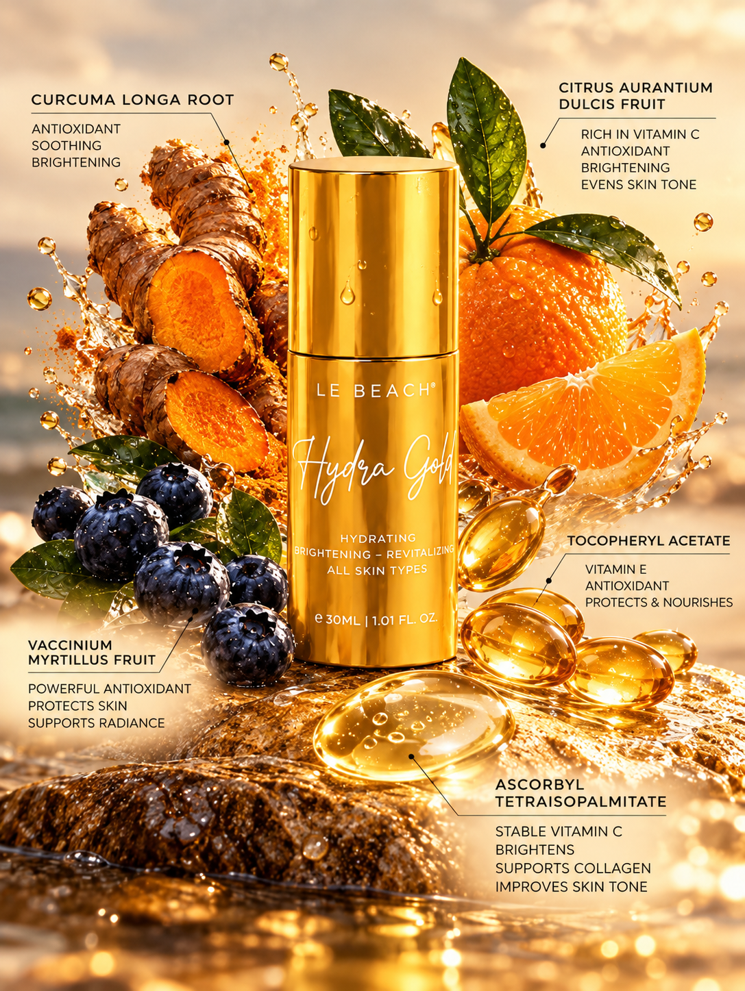 Hydra Gold & Holiday Skin Bundle — Free Tantasy Drops 15 ml